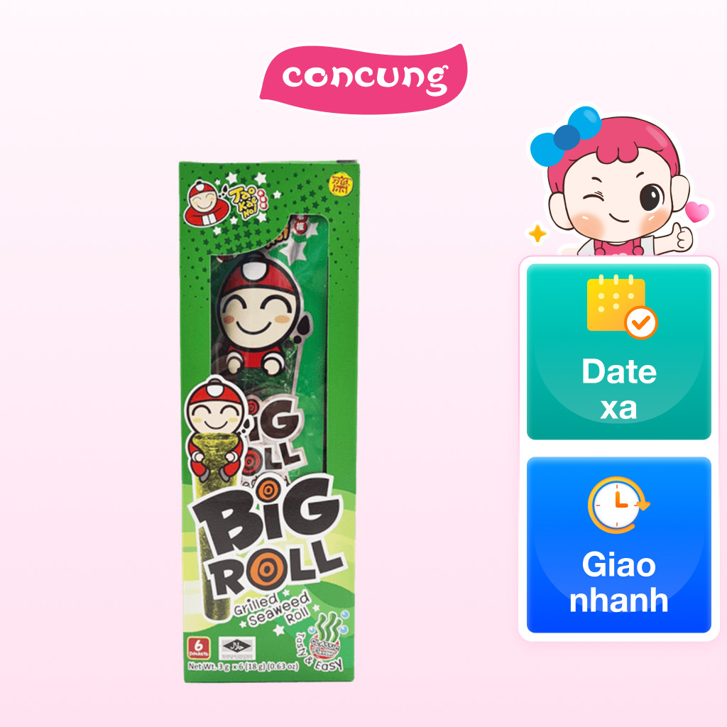 Rong biển TKN BIG ROLL vị Truyền Thống 3g (6 gói)