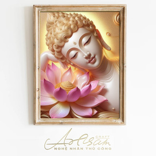  Tranh sơn dầu kỹ thuật số, khổ 40x50cm,hoa súng bồ đề