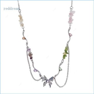 Redd Đá Vỡ Bướm Hạt Vòng Cổ Gothic Xương Đòn Dây Chuyền Trang Sức Năm Mới