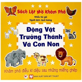 Sách - sách lật mở khám phá - động vật trưởng thành và con non