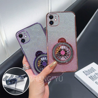 Ốp lưng iPhone 11 pro 11 pro max 11 ốp điện thoại ốp lưng mềm giá đỡ bàn xoay 3D mạ điện