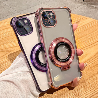 Pha Lê Trong Suốt Vòng Chân Đế Dành Cho iPhone 13 Pro Max Ốp Lưng Có Ống Kính Máy Ảnh Bảo Vệ Phim Giá Đỡ Điện Thoại Chống Sốc Silicon Mềm Vỏ Điện Thoại Di Động