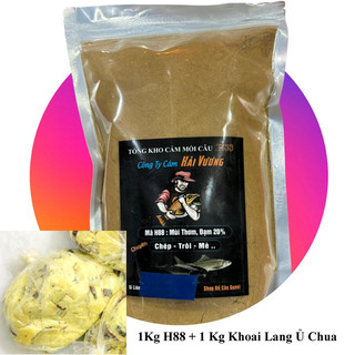 Gồm 1kg h88 và 1kg khoai lang ủ chua dùng câu chép trôi mè, trắm, rô phi.. cực nhạy