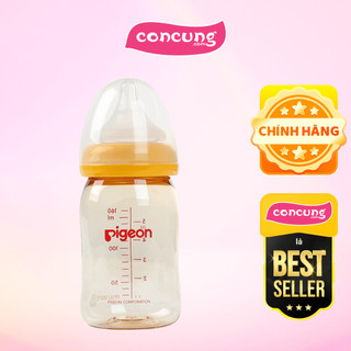 Bình sữa cổ rộng nhựa ppsu pigeon 160ml - vàng