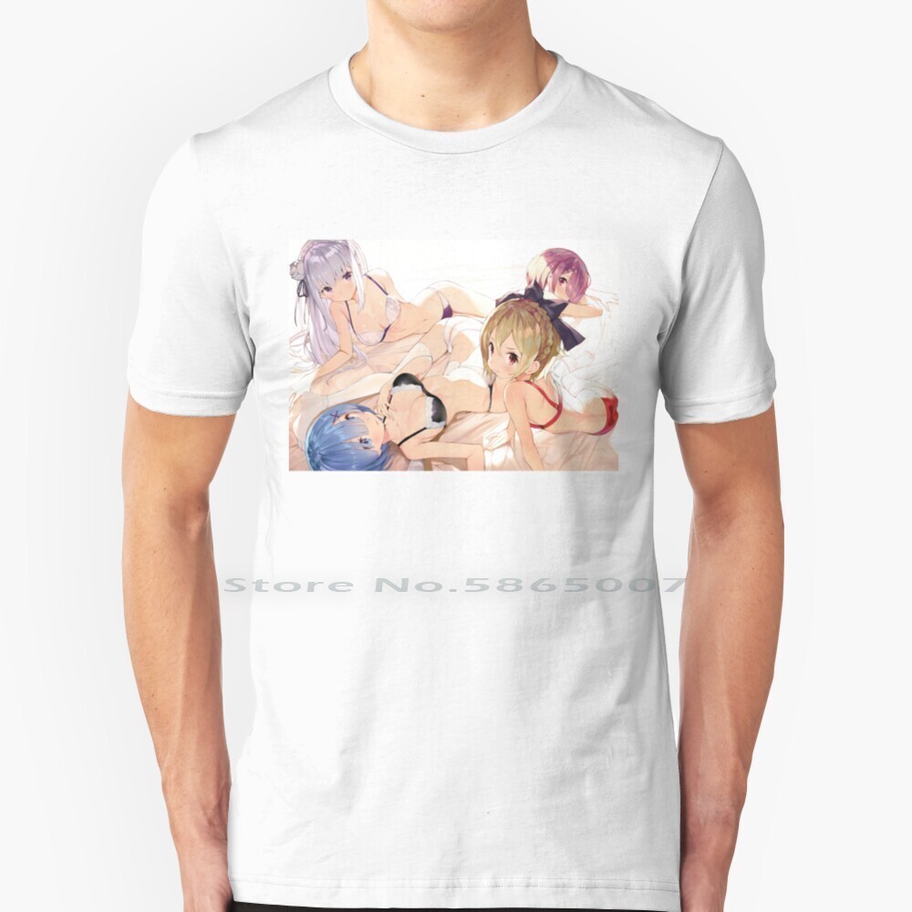 Re: Zero Waifuss Cho Ngày Áo 100% Cotton Rezero Re Zero Anime Manga Waifu s Loli Mông Boobs Gợi Cảm 