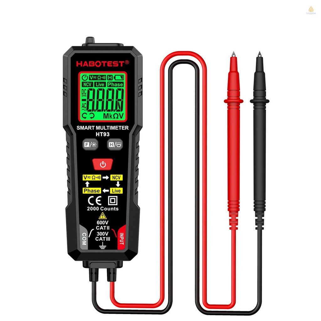 Máy kiểm tra điện áp vạn năng kỹ thuật số HABOTEST HT93 2000 Đếm Volt Meter Ohmmeter Tự động định tu