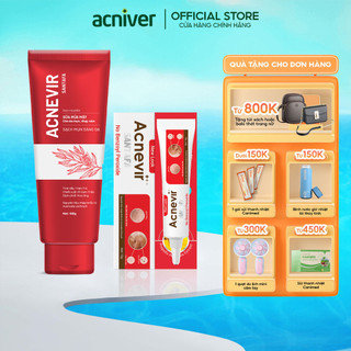 Combo Sữa Rửa Mặt Và Kem Ngừa Mụn Ẩn, Mụn Bọc Sưng Viêm Acnevir Santafa