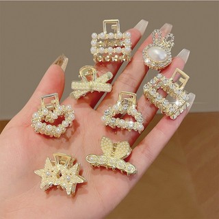 Kẹp tóc nhỏ đính đá tinh tế, kẹp tóc càng cua mini, kẹp tóc mái, kẹp tóc kim loại, phụ kiện kẹp tóc nữ e2002