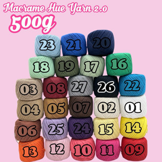 Sợi Macrame 500g HUE YARN 2mm dây thừng cotton móc túi xách