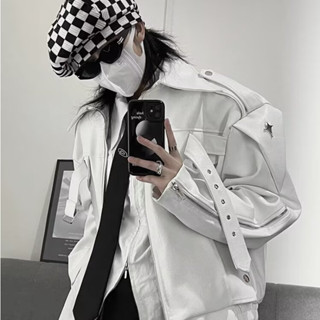 Rãnh Nam Retro Áo Khoác Da Ngắn Mới Thu Đông Mỹ Retro Cao Cấp Thiết Kế Đường Phố Áo Dài Tay