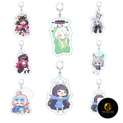 Móc khóa Anime Blue Archive Kosaka Wakamo Misono Mika phụ kiện túi xách balo móc khoá bằng chất liệu arcrylic trong suốt