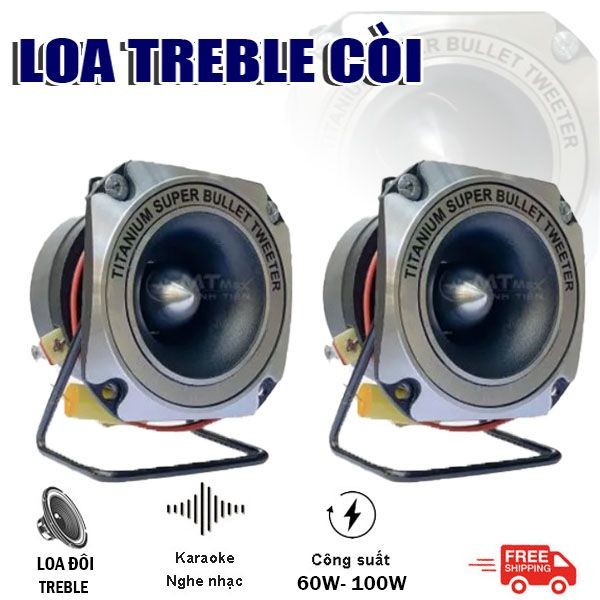Loa Treble Còi Titanium Super HT-666,Công Suất 100w Một Loa, Tái Tạo Âm Siêu Streble, 3 Dải Âm Chính