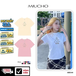 Áo baby tee ABD349 Miucho cotton cổ tròn in graphic