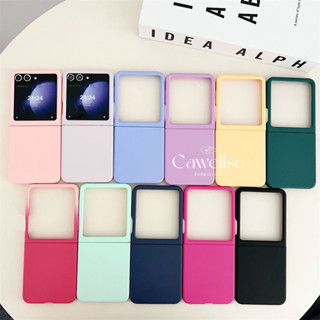 Vỏ cửa sổ lớn màu trơn mỏng Samsung Galaxy Z Flip 6 Z Flip 5 Vỏ màn hình lớn siêu mỏng Thân thiện với da PC cứng chống sốc Flip5 Flip6