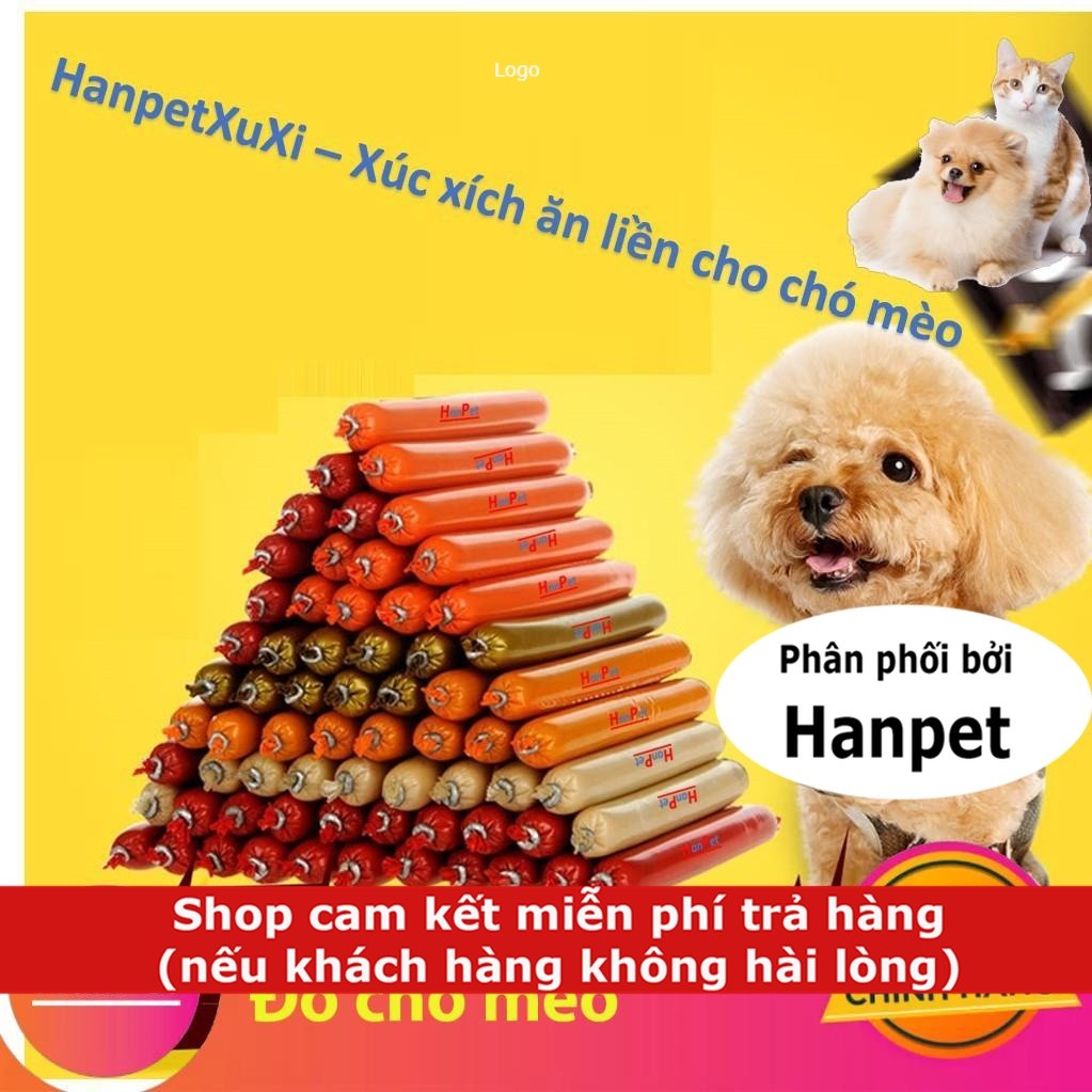 (10cây) HanpetXuxi- Xúc xích chó mèo có thể ăn liền đồ ăn vặt chó mỗi cây 15gr thức ăn cho chó kiểu bánh thưởng