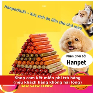 (10cây) HanpetXuxi- Xúc xích chó mèo có thể ăn liền đồ ăn vặt chó mỗi cây 15gr thức ăn cho chó kiểu bánh thưởng