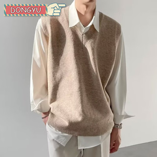 Dongyu Áo vest nam mới Nhật Bản retro đường phố cao cấp màu trơn nguyên chất thiết kế cotton dáng rộng phù hợp với cặp đôi tuổi teen thời trang áo vest không tay