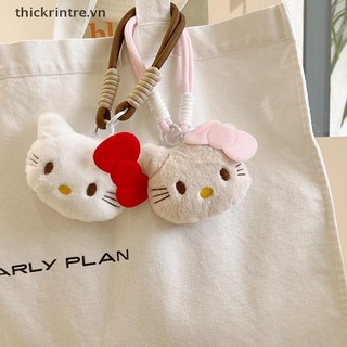 Thi Sanrio Sang Trọng Da Đen Hello Kitty Chống Mất Điện Thoại Dây Móc Khóa Ốp Lưng Điện Thoại Túi Mặt Dây Chuyền Kawaii Cô Gái Phụ Kiện Quà Tặng VN
