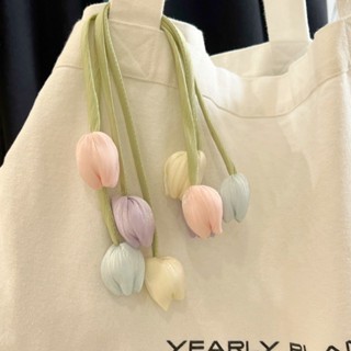 Ins Vải Hai Đầu Tulip Buds Hoa Trang Trí Phụ Kiện Váy Quần Áo Túi Mặt Dây Chuyền Handmade Tự Làm Phụ Kiện