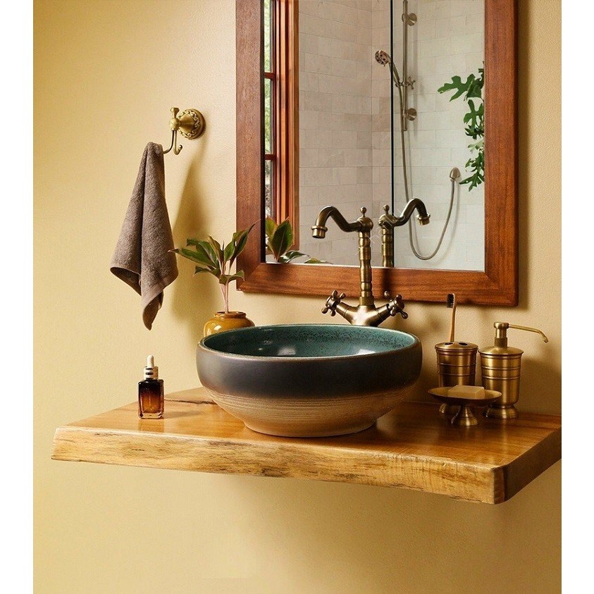 Kệ lavabo GỖ ME, Kệ lavabo MỸ THUẬT PK031 - Kiểu dáng đa dạng - Gỗ đã xử lý chống nấm mốc bề mặt