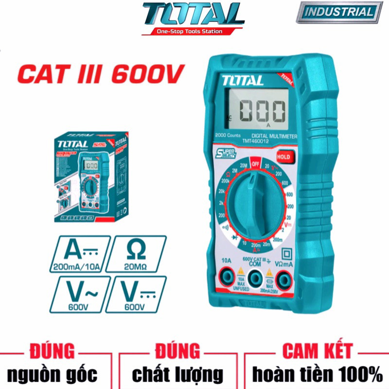 ĐỒ NGHỀ TOTAL Đồng hồ đo điện vạn năng TOTAL TMT460012