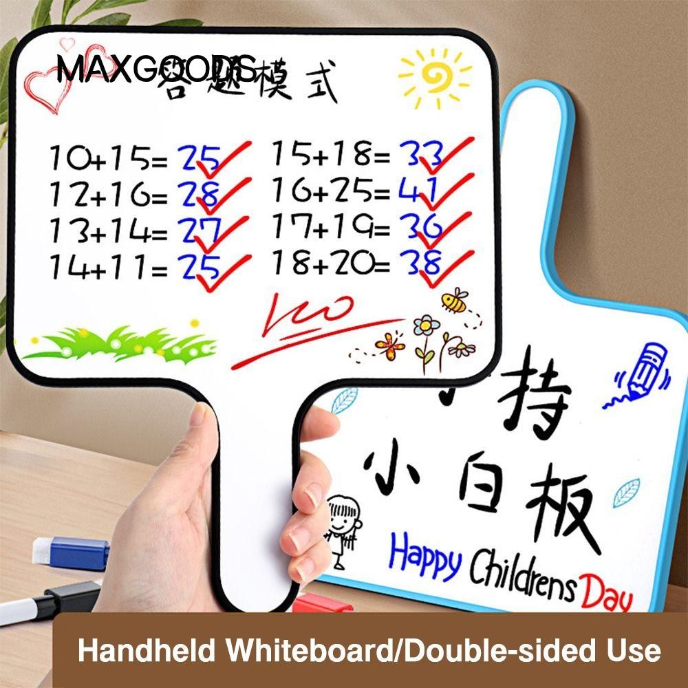 Bảng trắng MAXGOODS, Bảng viết bằng nhựa có thể xóa được, Dấu hiệu bán tải sân bay cầm tay hai mặt di động dành cho học sinh