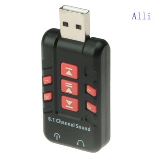 Alli USB Card Âm Thanh Adapter 8 1 Kênh Bên Ngoài Bộ Chuyển Đổi Thẻ Âm Thanh Nổi 3 5 Mm AUX Micro Jack Cho Trò Chơi