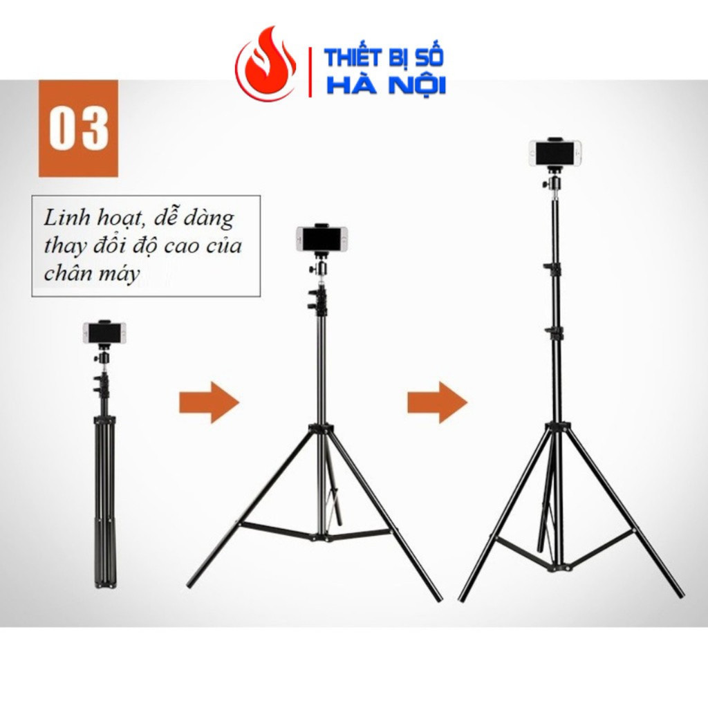 Giá Đỡ Điện Thoại Chụp Ảnh, Quay Video, Chân Máy Tripod Cây Livestream Có Kẹp Chắc Chắn