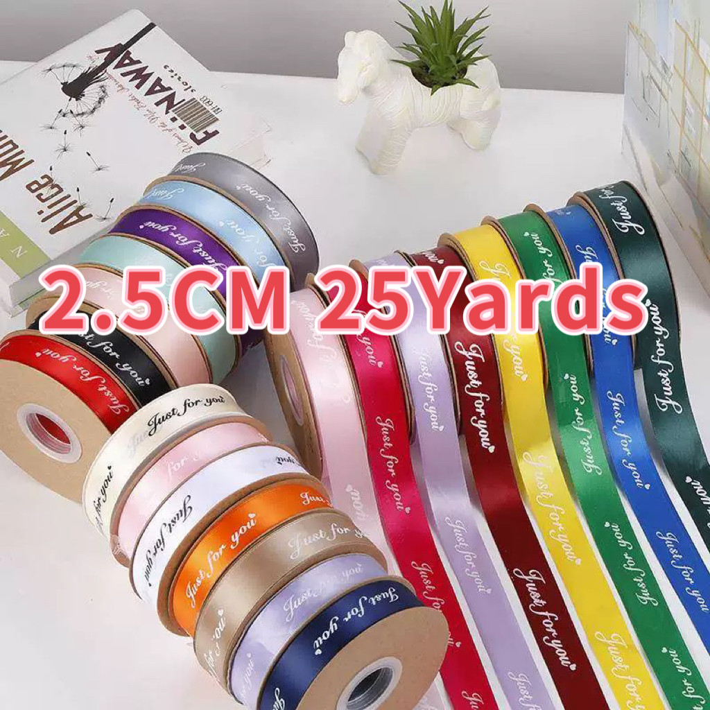 Ruy Băng Tiếng Anh 2.5cm (25 Yards) – Dây Gói Hoa, Gói Quà, Phụ Kiện Hoa Tươi & Trang Trí