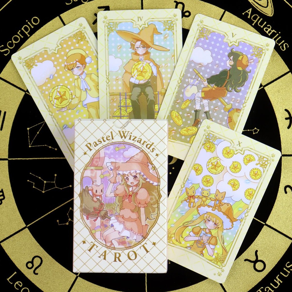 Pastel Wizards Tarot Deck 10.3 * 6cm 78 Chiếc Thẻ Tarot Hoạt Hình Anime Nhật Bản