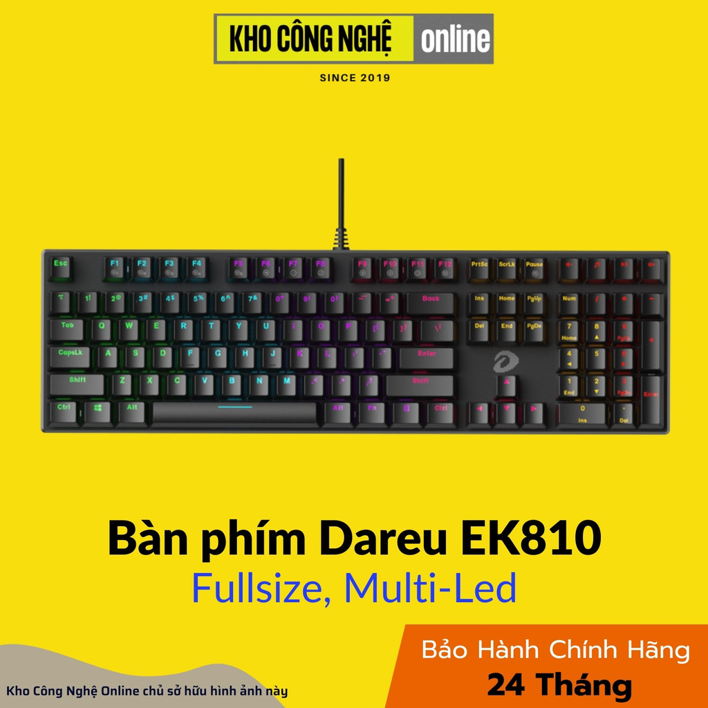 Bàn phím cơ Gaming Dareu EK810 Multiled RGB (Hàng Chính Hãng)