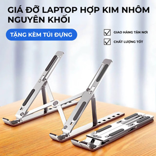 Giá Đỡ Laptop Điều Chỉnh Độ - Bộ Đế Đỡ Máy Tính Làm Bằng Hợp Kim Nhôm, Tản Nhiệt Tốt Cho Học Tập & Làm Việc