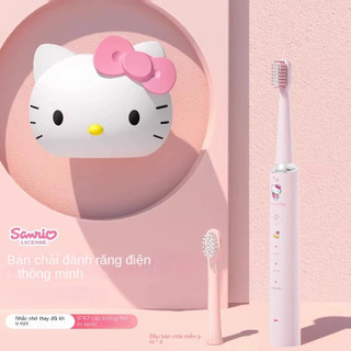 Bàn chải đánh răng điện Sanrio Hello Kitty cho người lớn và trẻ em, bàn chải làm sạch lông mềm tự động