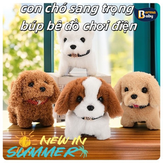  【Berma Baby Chó Bông Biết Đi Biết Sủa Biết Kêu,có Điều Khiển Pin,đồ chơi Con chó sang trọng búp bê Cho Bé 