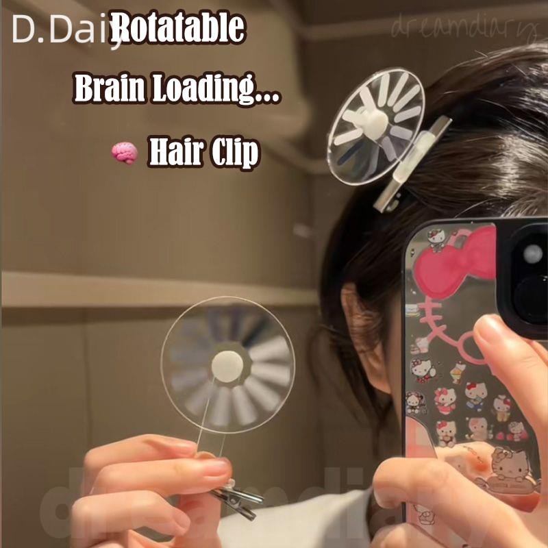 Kẹp Tóc Xoay Đứng Chờ Brain LOADING, Ngọ Nghĩnh, Phù Hợp Cho Các Hoạt Động Hàng Ngày