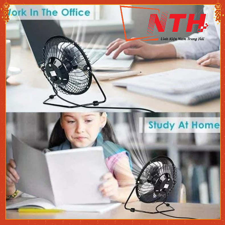 Quạt lồng sắt 819 USB-Fan 3 cánh quay 360 độ