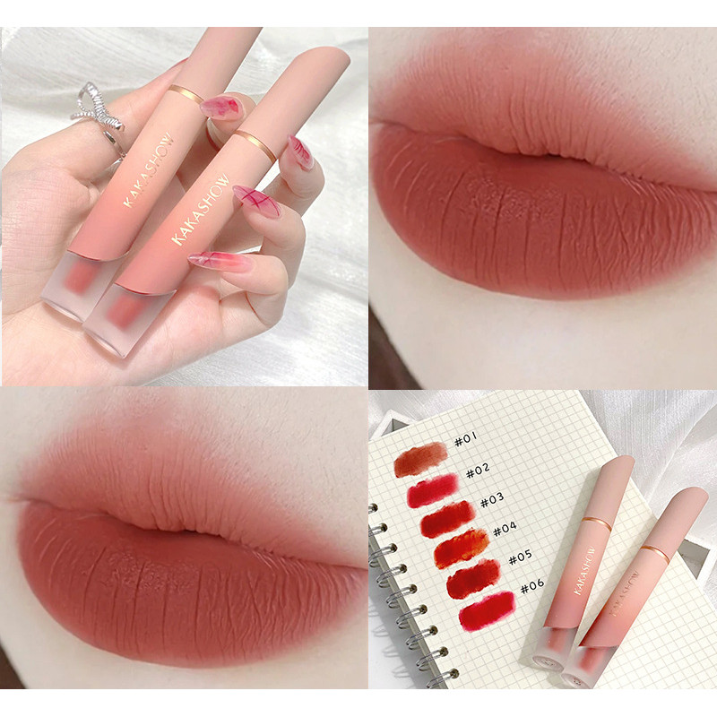 Kem Môi Glaze Nhung Matte Lip Mud Làm Trắng Không Dễ Dính Cốc Dưỡng Ẩm Son Môi Blush Peach Girl