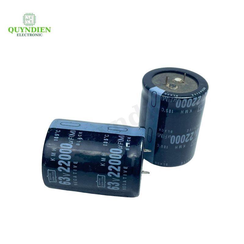 Tụ Lọc Nguồn Đen 22000uF 63V – Kích Thước 46mmx35mm – Linh Kiện Quỳnh Diễn