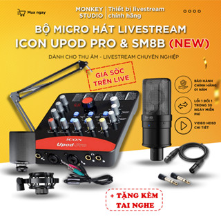 Bộ Combo Mic Thu Âm Hát Livestream Sound Card ICON UPOD PRO &  TAKSTAR SM8B Dành Cho Điện Thoại