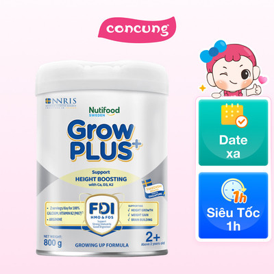 Sản phẩm dinh dưỡng công thức GrowPLUS+ 2+ (Bạc), 800g ( trên 2 tuổi)