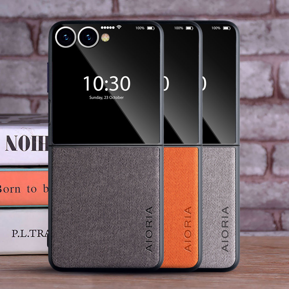 Ốp Lưng Cho Samsung Galaxy Z Flip 7 6 5 4 3 Z Flip7 FE 5G coque Da Dệt Sang Trọng funda Cho Samsung 