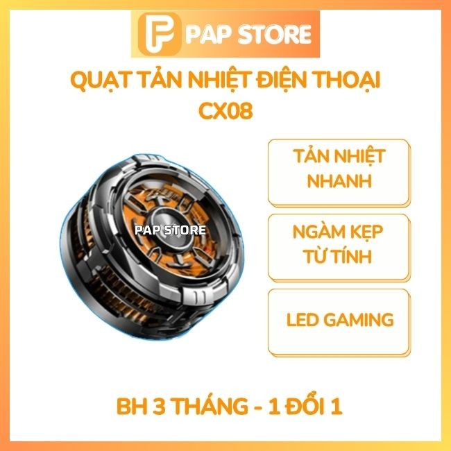 Sò Lạnh CX08 - Quạt Tản Nhiệt Điện Thoại + LED Gaming, Nam Châm Siêu Mạnh - BH 3 Tháng 1 Đổi 1 - PAP