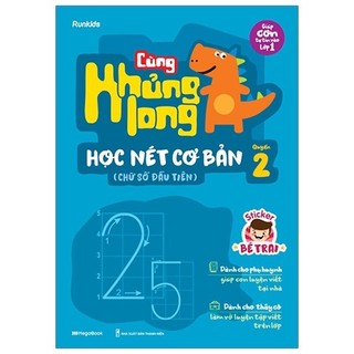Sách - cùng khủng long học nét cơ bản quyển 2 bé trai