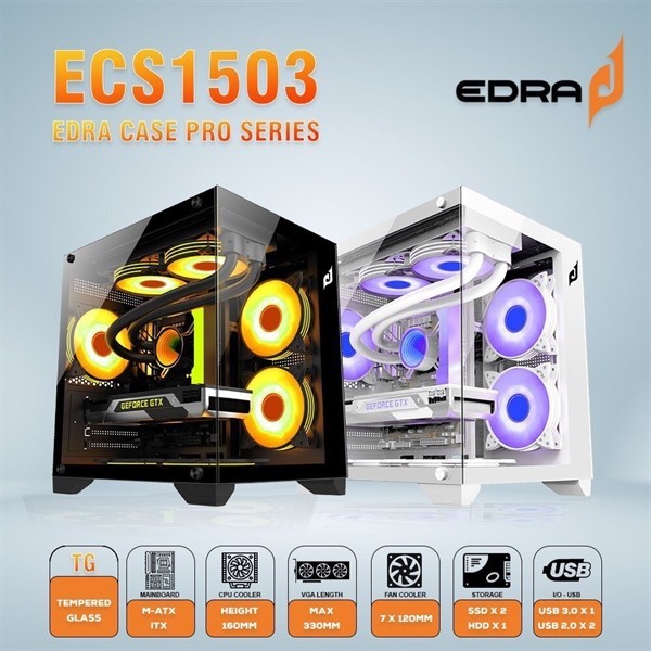 Case máy tính EDRA ECS1503 - White