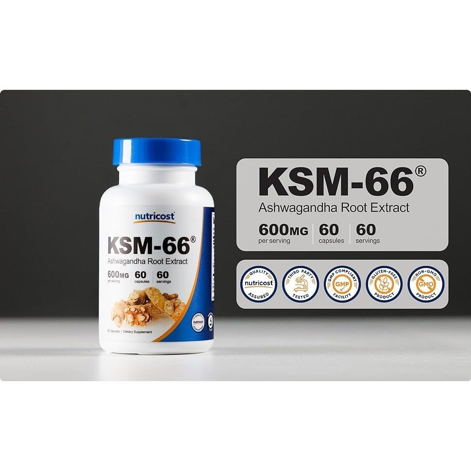 Nutricost KSM-66 Ashwagandha Root Extract 600mg 60 viên Giúp Ngủ Ngon tại Whey Sinh Viên Hải Phòng