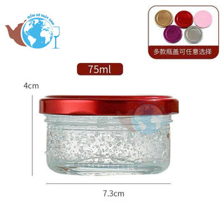 COMBO 6 hũ thủy tinh 75ml , hũ plan , hũ chưng yến, hũ bánh plan nắp đỏ cực xinh