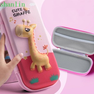 Hộp đựng bút chì 3D SHANLIN, Túi đựng văn phòng phẩm khủng long dung tích lớn, Hộp đựng bút chữ Kawaii Hươu cao cổ Hộp bút chì hoạt hình bé gái