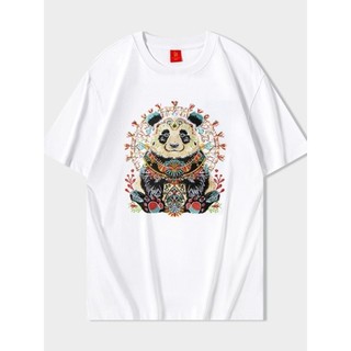 Áo thun nam Cotton nguyên chất in hình gấu trúc mới