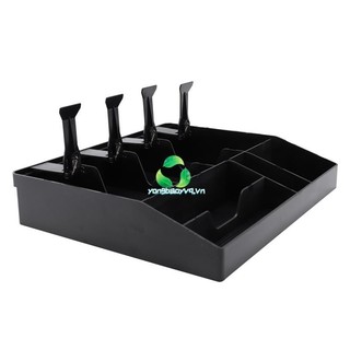 [Hàng MỚI] Tám Lưới Ngăn Kéo Tiền Mặt Hộp Hỗ Trợ Đăng Ký Chèn Khay Đựng Tiền Xu Máy Thu Ngân Bảo Quản Tidy Điều Chỉnh Hộp An Toàn