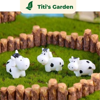 Mô hình tiểu cảnh🌈🌈🌈 Mô hình bò sữa trang trí sân vườn, tiểu cảnh, sen đá